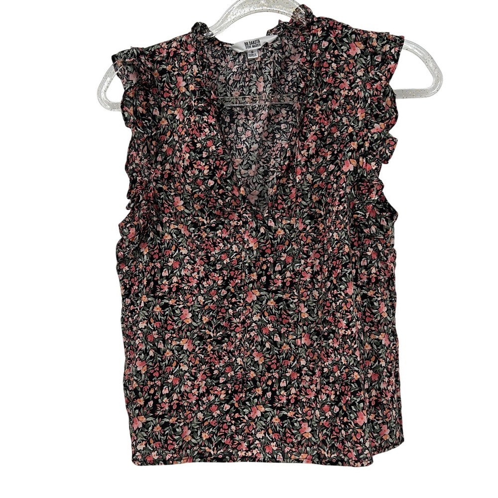 BB Dakota Steve Madden Floral Ruffle Sleeve Blouse Size Small Cottagecore Top